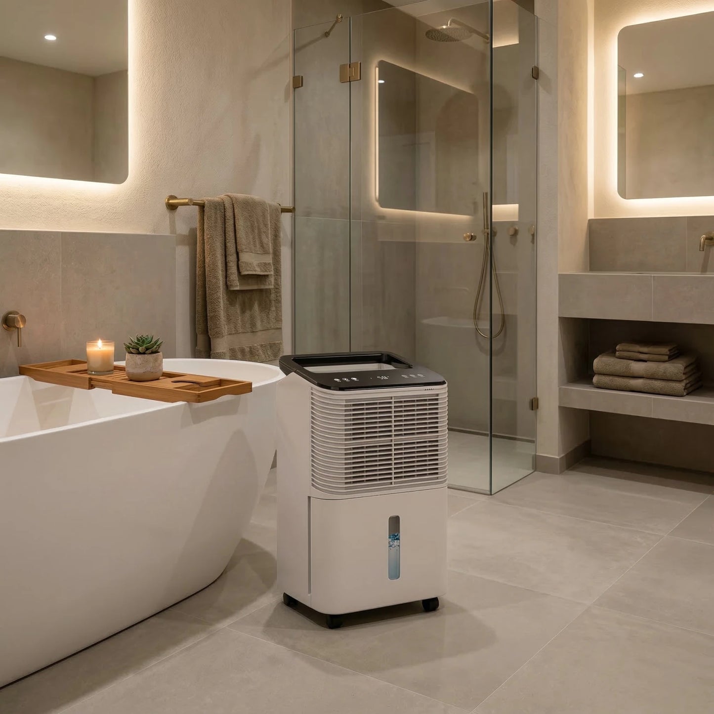 Déshumidificateur à Compresseur 16L/Jour R290 – Jusqu'à 60m² – Indicateur Couleur, Minuterie 24H, Mode Nuit 30dB - Delair