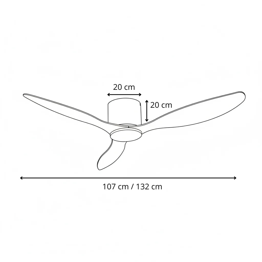 Ventilateur plafond Silencieux Moteur DC - Blanc & ABS Bois Clair NANO - Ventilateur de plafond - Delair