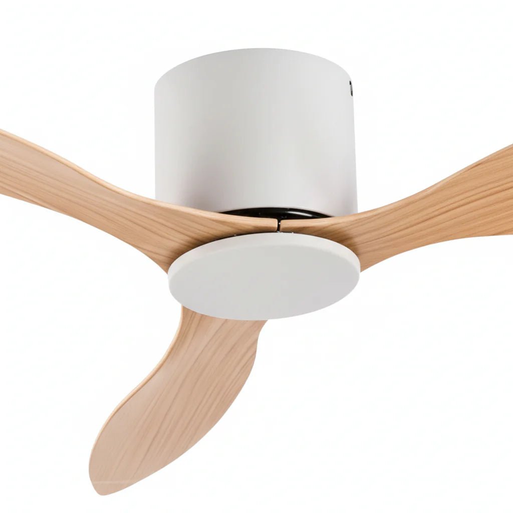 Ventilateur plafond Silencieux Moteur DC - Blanc & ABS Bois Clair NANO - Ventilateur de plafond - Delair