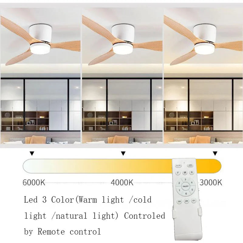 Ventilateur de plafond Été/Hiver 6 Vitesses - LED 3 Couleurs | NALO