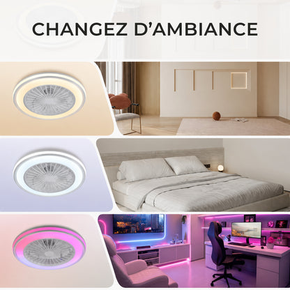 Ventilateur de plafond Connecté - LED RGB & Haut-Parleur Intégré | LOVA