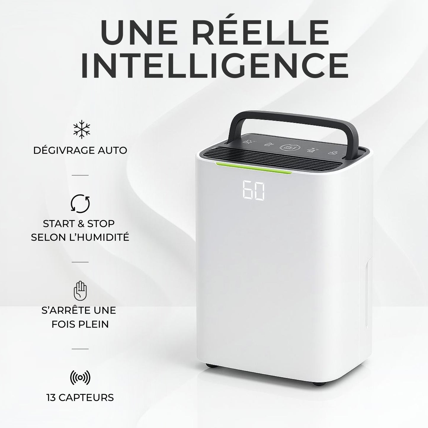 Déshumidificateur d'Air Silencieux et Électrique PRO - Chambre & Maison