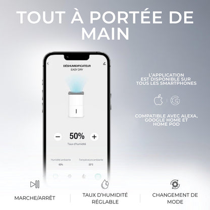 Déshumidificateur 2 en 1 WiFi Connecté - Déshumidificateur et Purificateur d'Air - Easy Dry - Delair