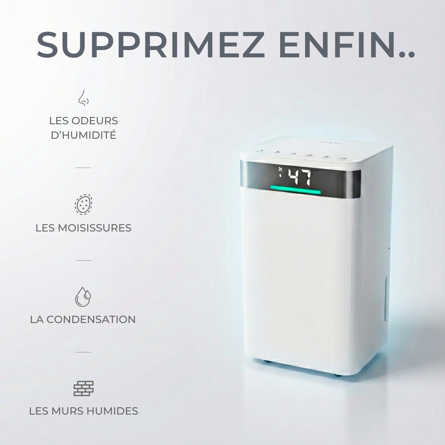 Déshumidificateur 2 en 1 WiFi Connecté - Déshumidificateur et Purificateur d'Air - Easy Dry - Delair