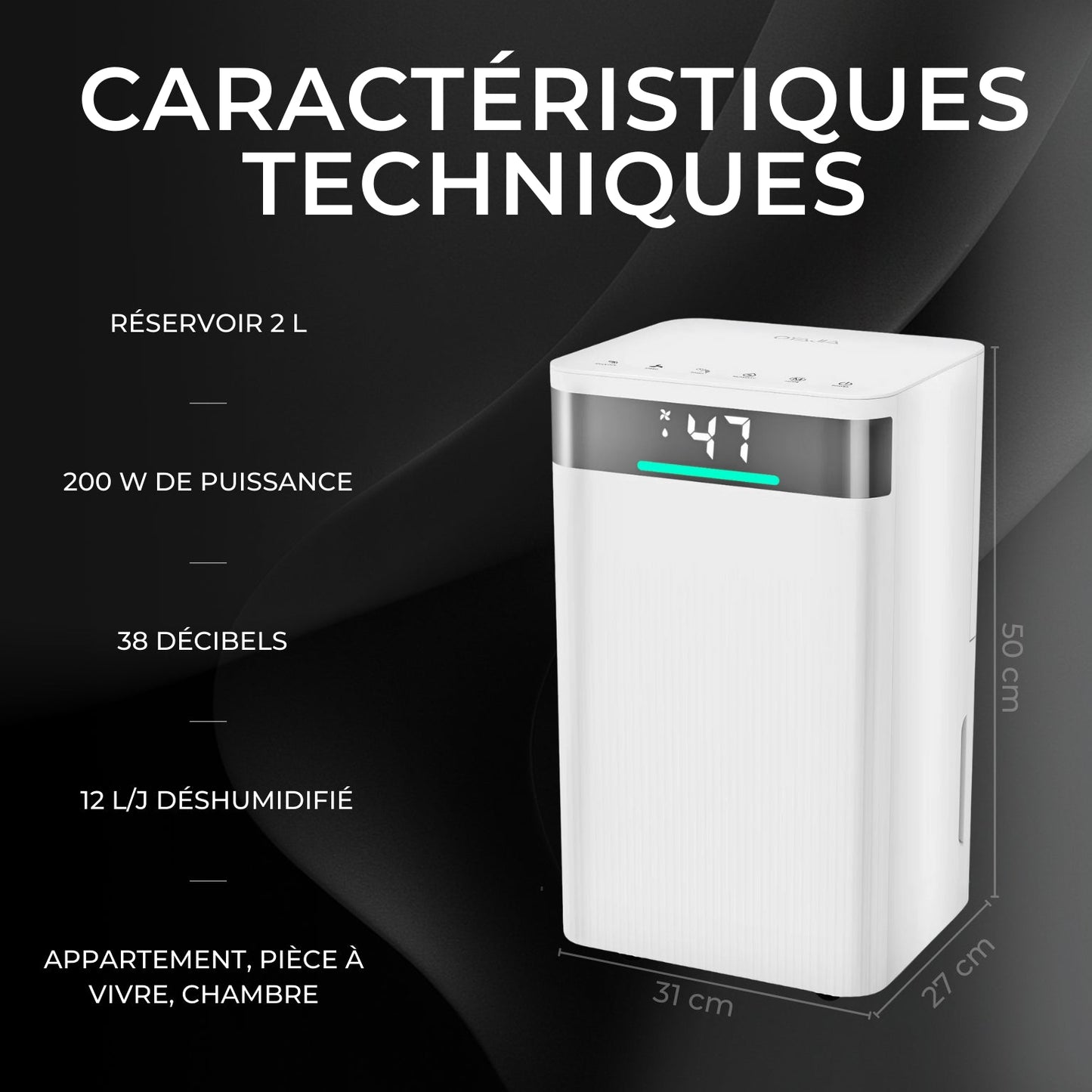 Déshumidificateur 2 en 1 WiFi Connecté - Déshumidificateur et Purificateur d'Air - Easy Dry - Delair
