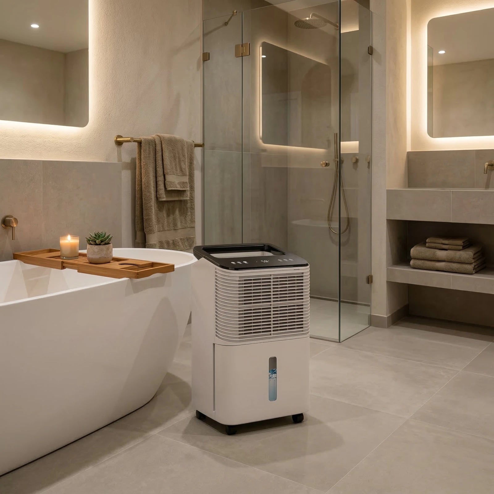 Déshumidificateur à Compresseur 16L/Jour R290 – Jusqu'à 60m² – Indicateur Couleur, Minuterie 24H, Mode Nuit 30dB - Delair