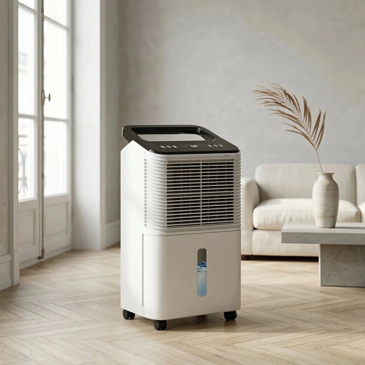 Déshumidificateur à Compresseur 16L/Jour R290 – Jusqu'à 60m² – Indicateur Couleur, Minuterie 24H, Mode Nuit 30dB - Delair