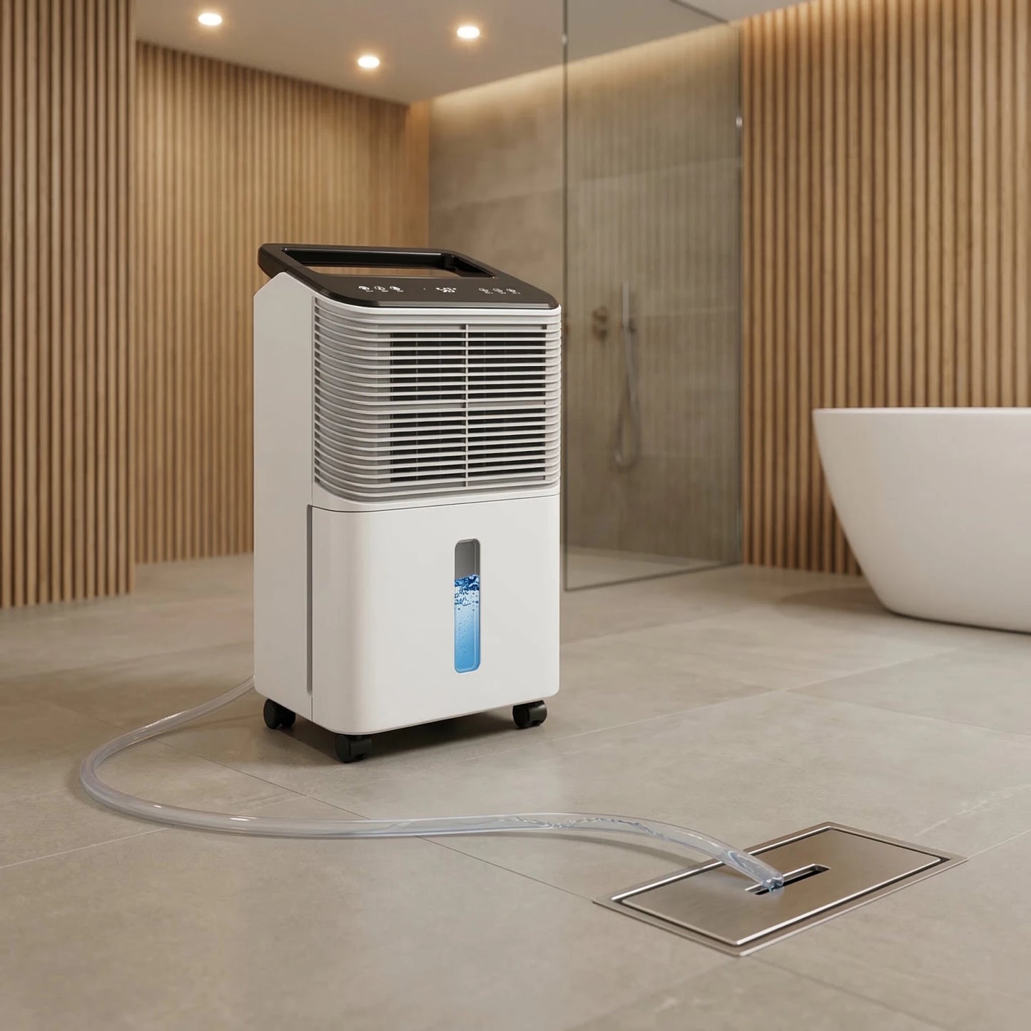 Déshumidificateur à Compresseur 16L/Jour R290 – Jusqu'à 60m² – Indicateur Couleur, Minuterie 24H, Mode Nuit 30dB - Delair