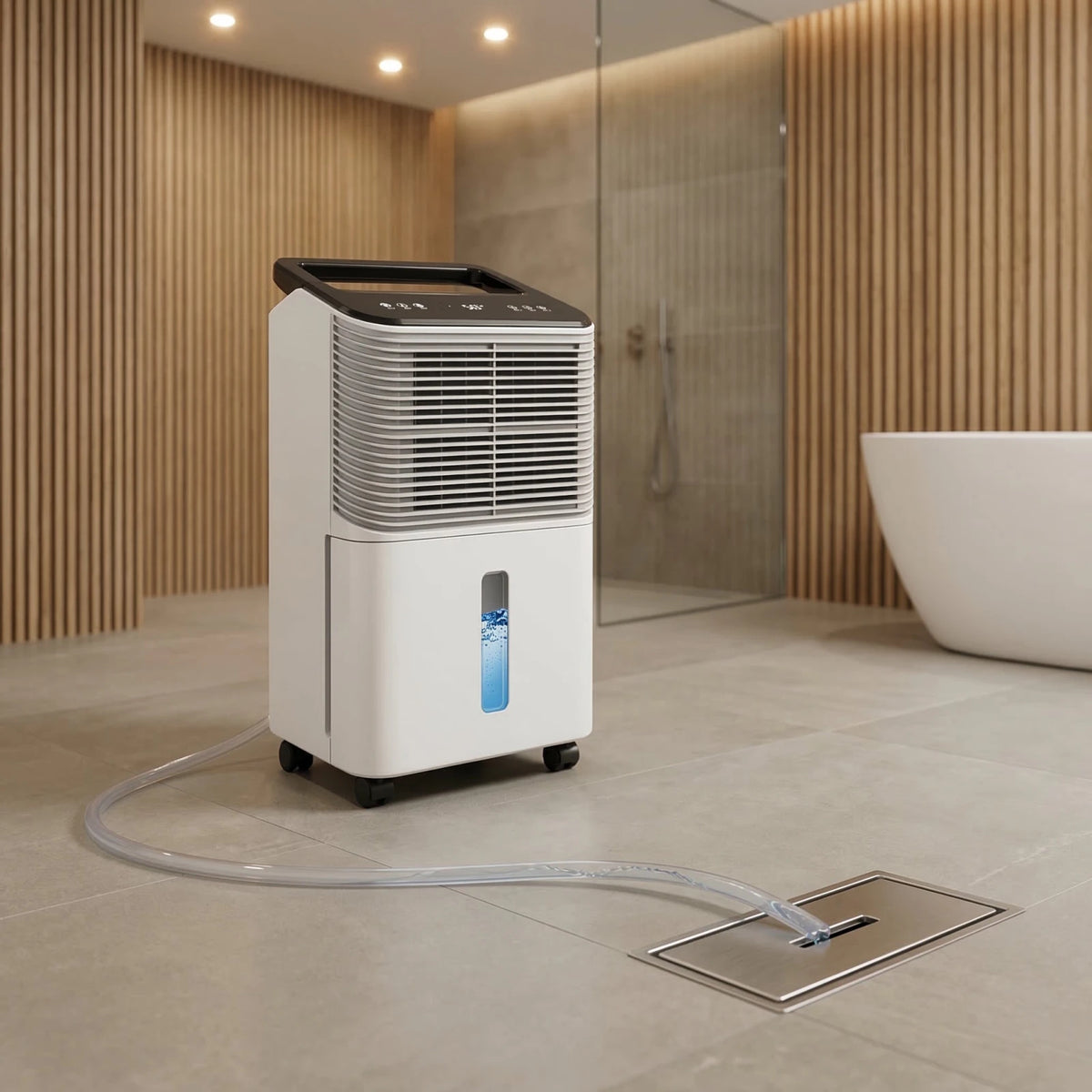 Déshumidificateur à Compresseur 16L/Jour R290 – Jusqu'à 60m² – Indicateur Couleur, Minuterie 24H, Mode Nuit 30dB - Delair