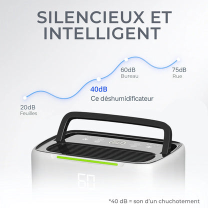 Déshumidificateur / Purificateur d'Air 25L - Silencieux pour Chambre, Maison, Appartement - Delair