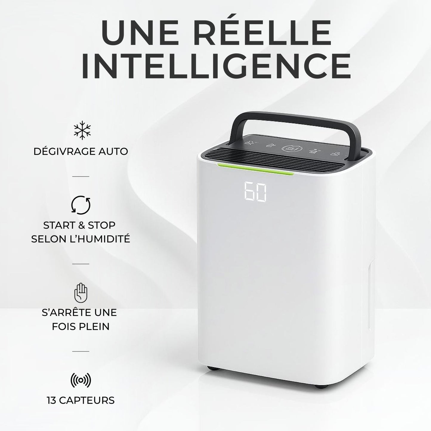 Déshumidificateur / Purificateur d'Air 25L - Silencieux pour Chambre, Maison, Appartement - Delair