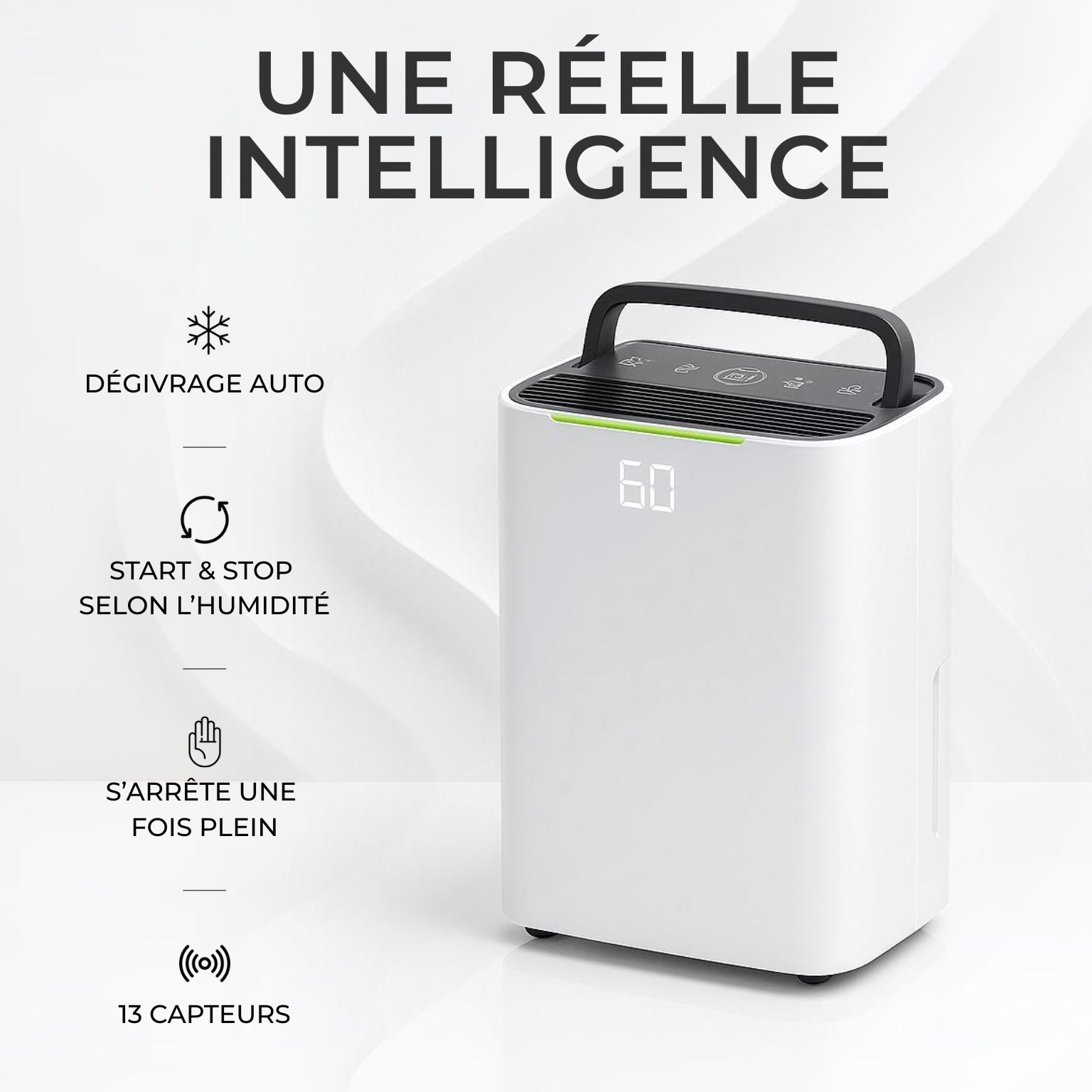 Déshumidificateur / Purificateur d'Air 25L - Silencieux pour Chambre, Maison, Appartement - Delair