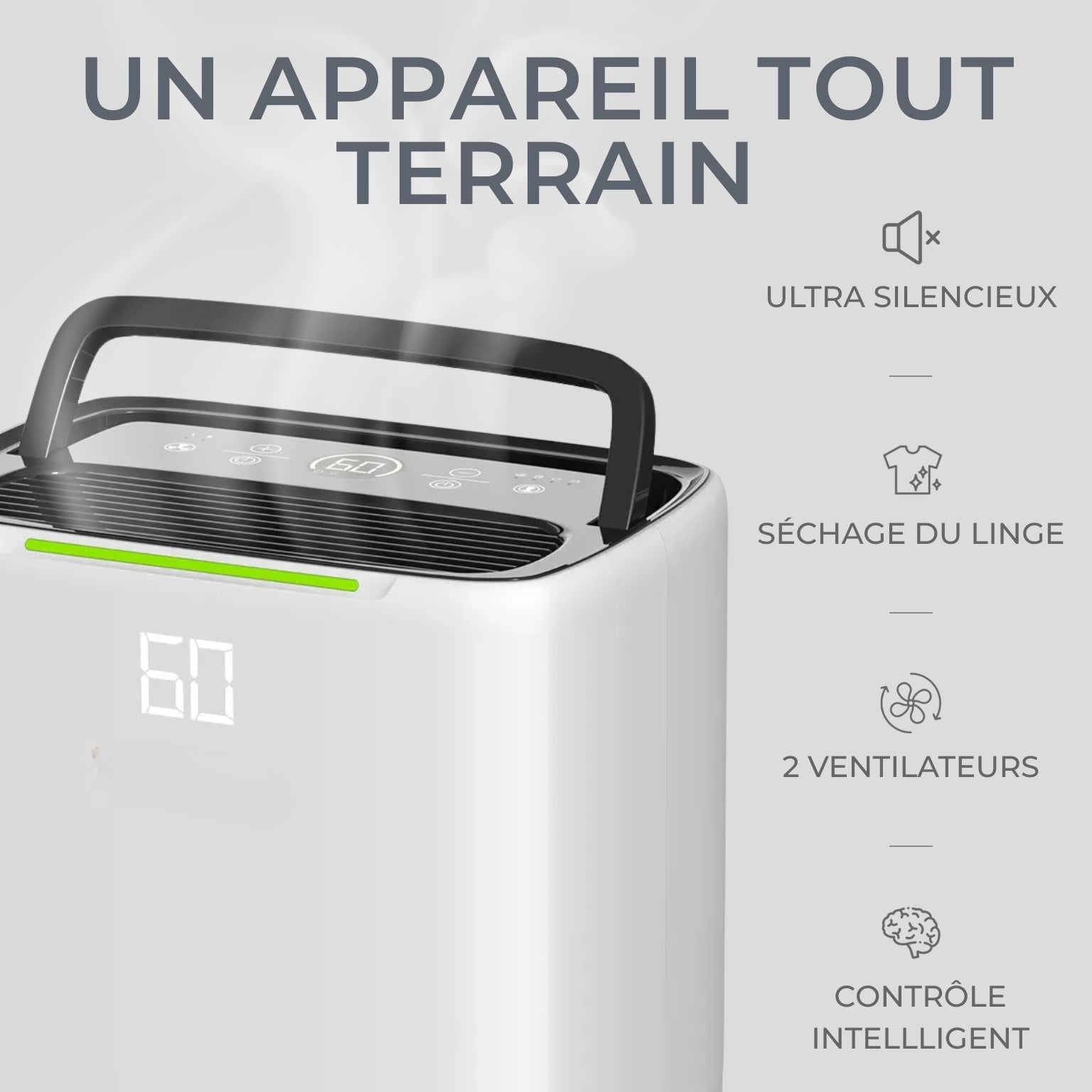 Déshumidificateur / Purificateur d'Air 25L - Silencieux pour Chambre, Maison, Appartement - Delair