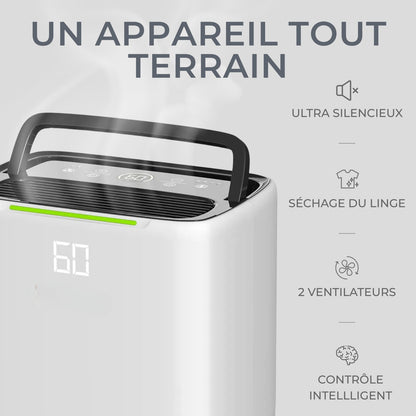 Déshumidificateur / Purificateur d'Air 25L - Silencieux pour Chambre, Maison, Appartement - Delair