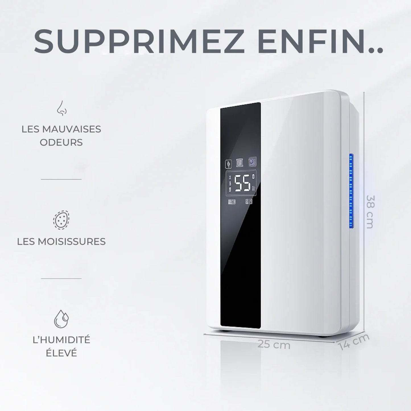 Déshumidificateur & Purificateur d'Air - Silencieux pour Maison, Chambre, Cuisine - Delair