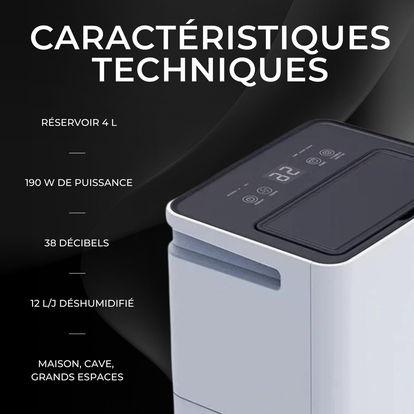 Déshumidificateur et Purificateur d'Air PRO - Cave et Maison
