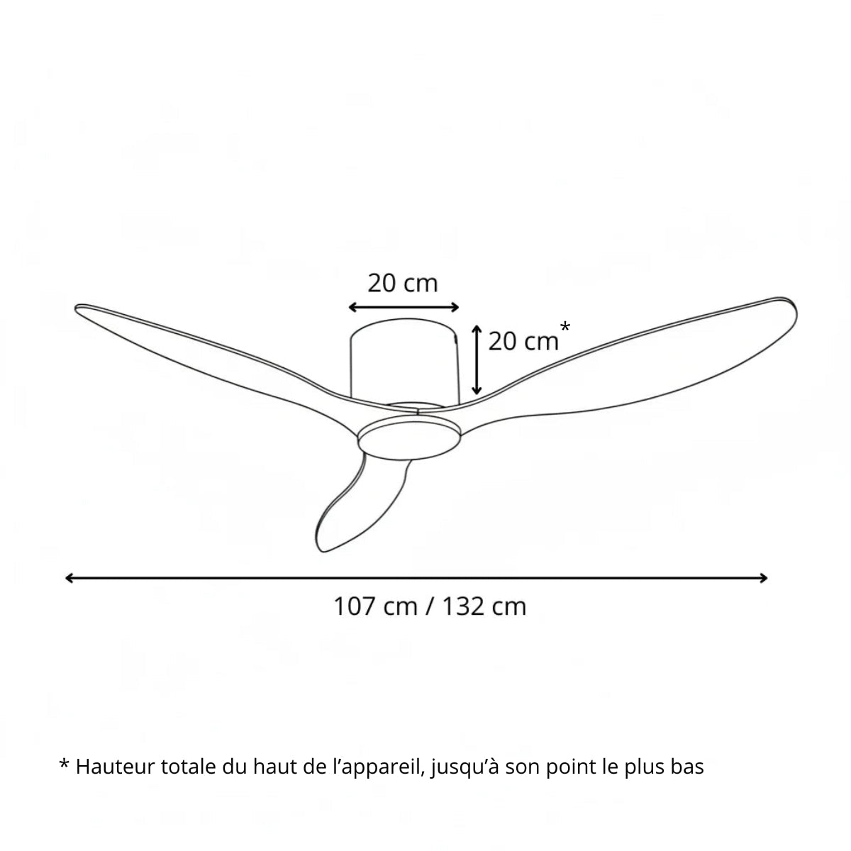 Ventilateur de plafond 3-en-1 Silencieux à Éclairage LED - MADO - Ventilateur de plafond - Delair