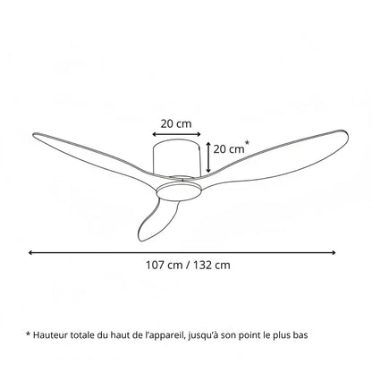 Ventilateur de plafond 3-en-1 Silencieux à Éclairage LED - MADO - Ventilateur de plafond - Delair