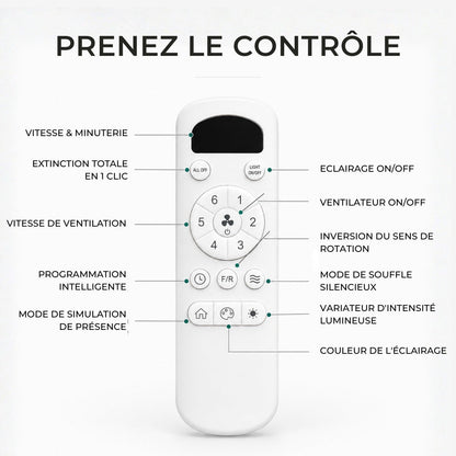 Ventilateur de Plafond en Bois 132 cm - Éclairage LED Dimmable | KOVA - Ventilateur de plafond - Delair