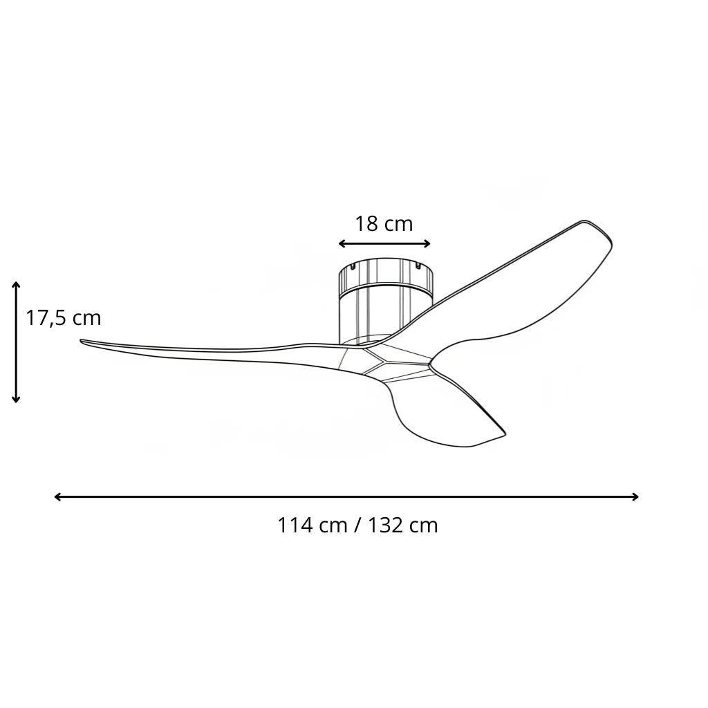 Ventilateur de Plafond Ultra-plat - Blanc & ABS Bois Clair BONO - Ventilateur de plafond - Delair
