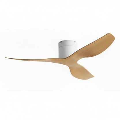 Ventilateur de Plafond Ultra-plat - Blanc & ABS Bois Clair BONO - Ventilateur de plafond - Delair