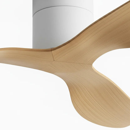 Ventilateur de Plafond Ultra-plat - Blanc & ABS Bois Clair BONO - Ventilateur de plafond - Delair