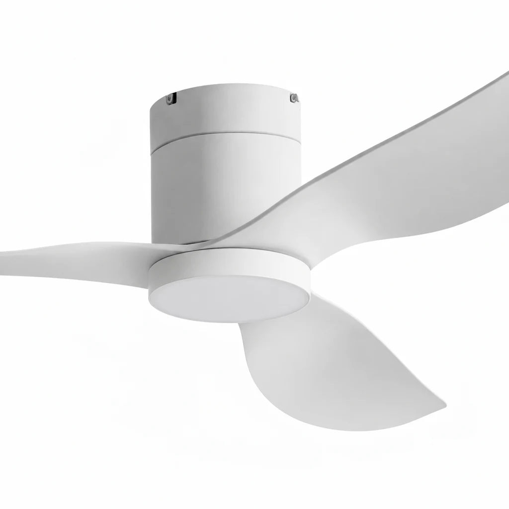 Ventilateur de Plafond Ultra-plat à Éclairage LED - Blanc & ABS Blanc TINO - Ventilateur de plafond - Delair