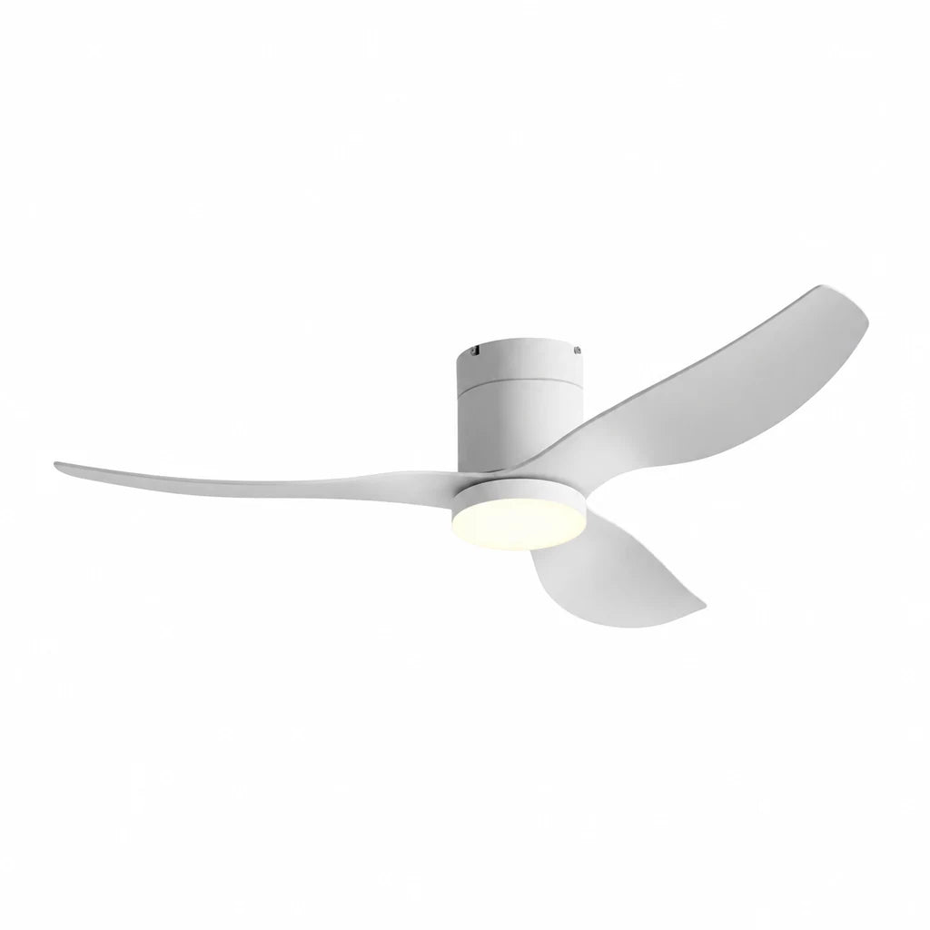 Ventilateur de Plafond Ultra-plat à Éclairage LED - Blanc & ABS Blanc TINO - Ventilateur de plafond - Delair