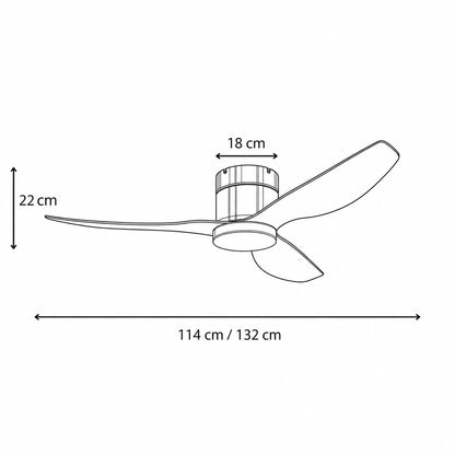 Ventilateur de Plafond Ultra-plat à Éclairage LED - Blanc & ABS Blanc TINO - Ventilateur de plafond - Delair