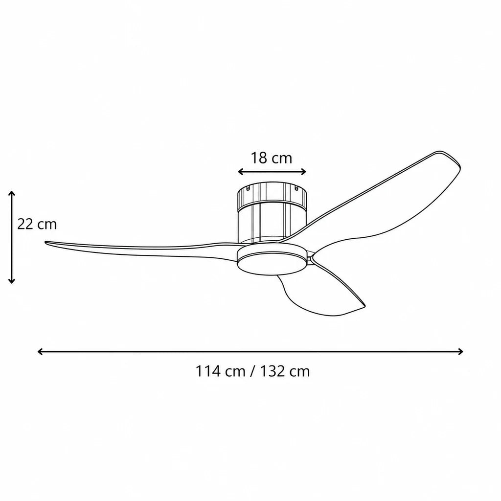 Ventilateur de Plafond Ultra-plat à Éclairage LED - Noir & ABS Bois Foncé SAMO - Ventilateur de plafond - Delair