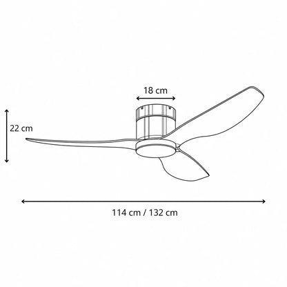 Ventilateur de Plafond Ultra-plat à Éclairage LED - Noir & ABS Bois Foncé SAMO - Ventilateur de plafond - Delair