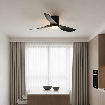 Ventilateur de Plafond Ultra-plat à Éclairage LED - Noir & ABS Noir VALO - Ventilateur de plafond - Delair