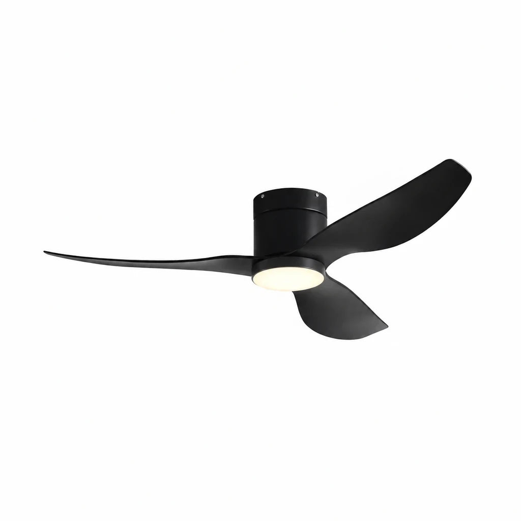 Ventilateur de Plafond Ultra-plat à Éclairage LED - Noir & ABS Noir VALO - Ventilateur de plafond - Delair