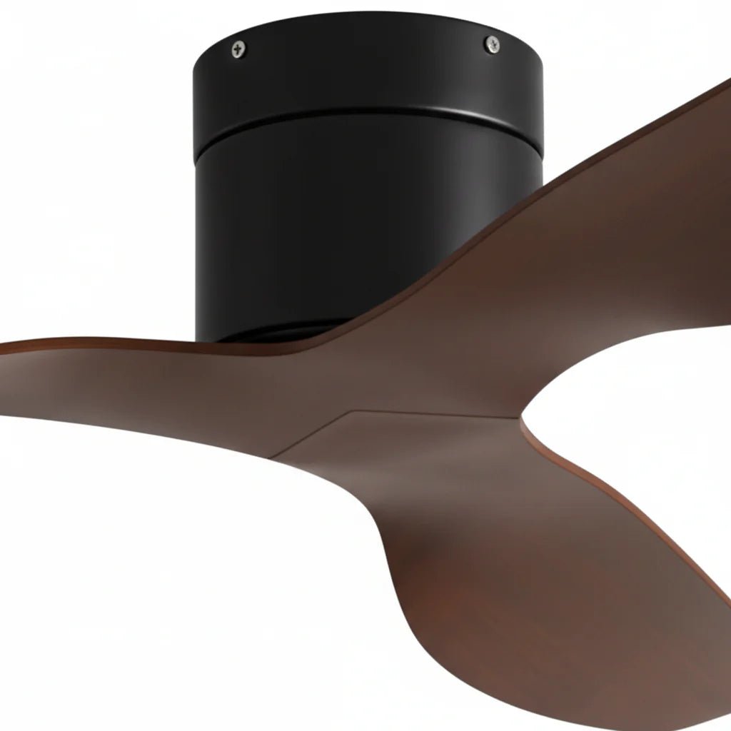 Ventilateur de Plafond Ultra-plat - Noir & ABS Bois Foncé SONO - Ventilateur de plafond - Delair