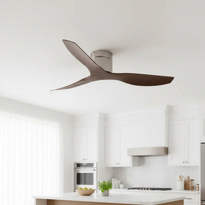 Ventilateur de Plafond Ultra Silencieux - Argent & ABS Bois Foncé MACO - Ventilateur de plafond - Delair