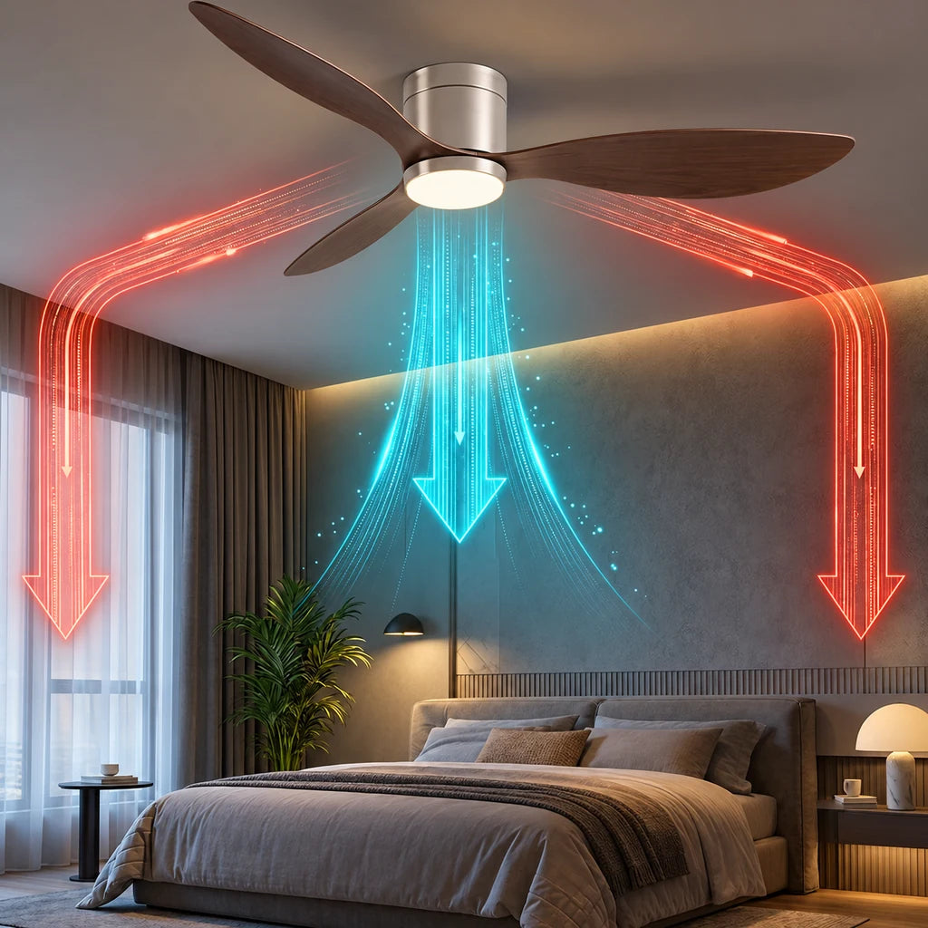 Ventilateur de Plafond Ultra Silencieux à Éclairage LED - Argent & ABS Bois Foncé MILO - Ventilateur de plafond - Delair