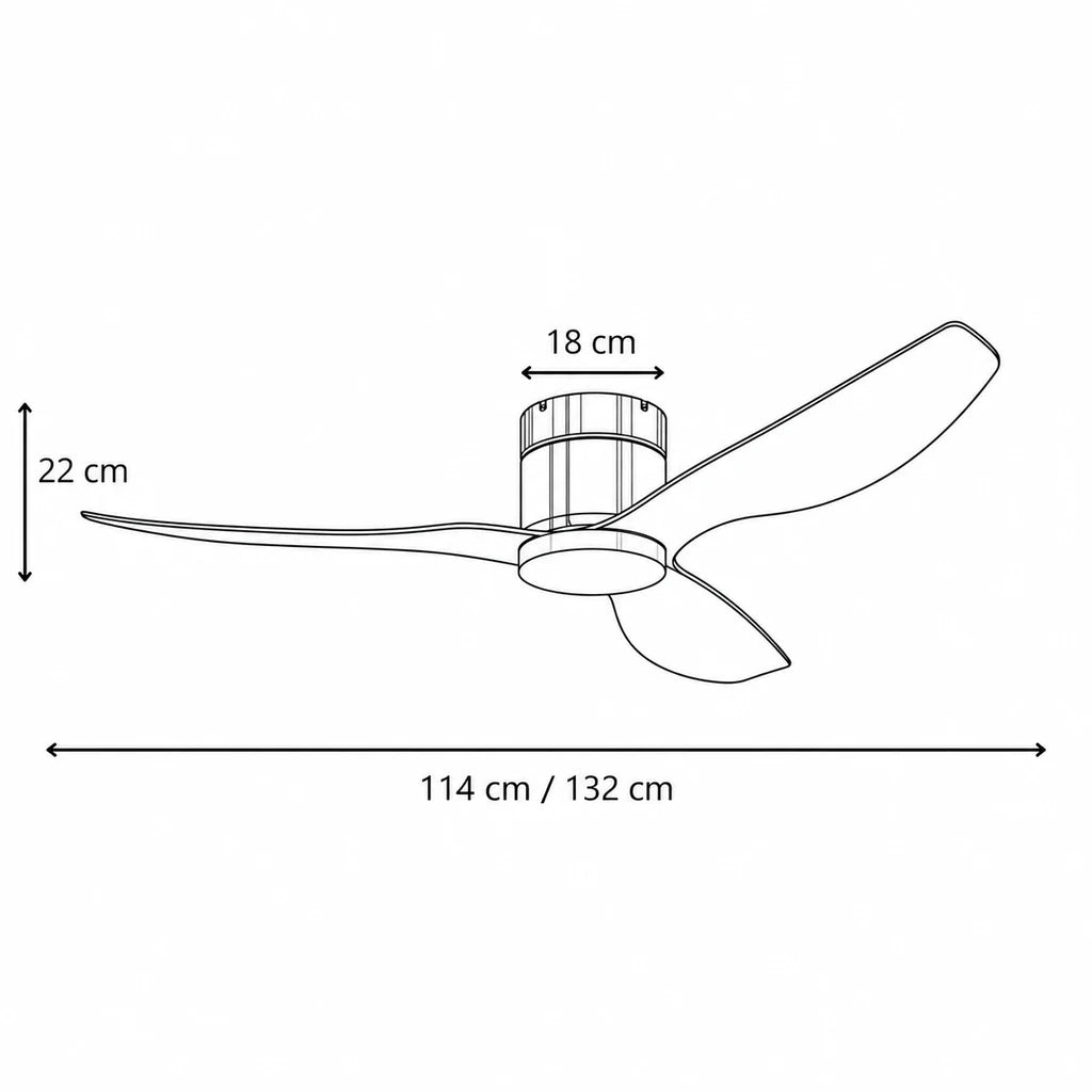 Ventilateur de Plafond Ultra Silencieux à Éclairage LED - Argent & ABS Bois Foncé MILO - Ventilateur de plafond - Delair
