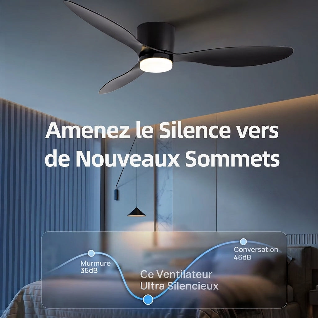Ventilateur de plafond 3-en-1 Silencieux à Éclairage LED - MADO