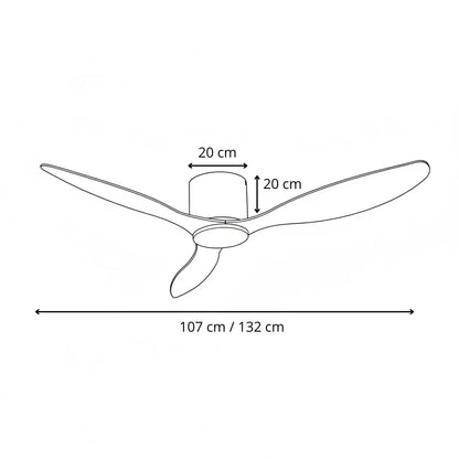 Ventilateur plafond Silencieux Moteur DC - Blanc & ABS Bois Clair NANO - Ventilateur de plafond - Delair