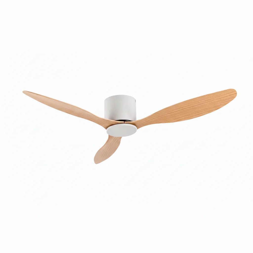 Ventilateur plafond Silencieux Moteur DC - Blanc & ABS Bois Clair NANO - Ventilateur de plafond - Delair