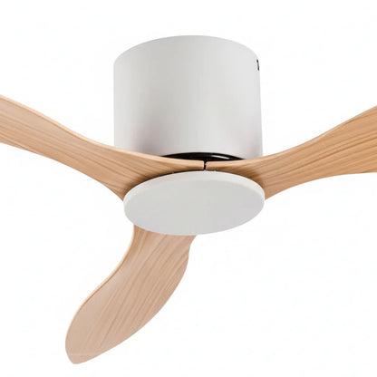 Ventilateur plafond Silencieux Moteur DC - Blanc & ABS Bois Clair NANO - Ventilateur de plafond - Delair